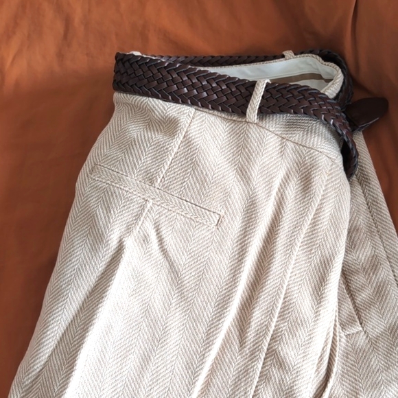 Sz 20/18 Norfolk Linen Blend Banana Republic Cream Tweed Suit Set + Free Belt! - Picture 14 of 15